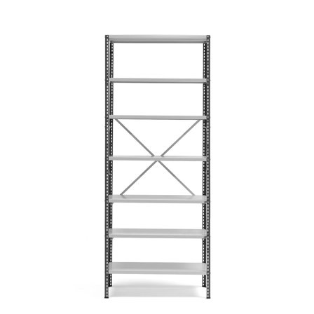 Varastohylly POWER, perusosa, 2500x1010x500 mm,tummanharmaa