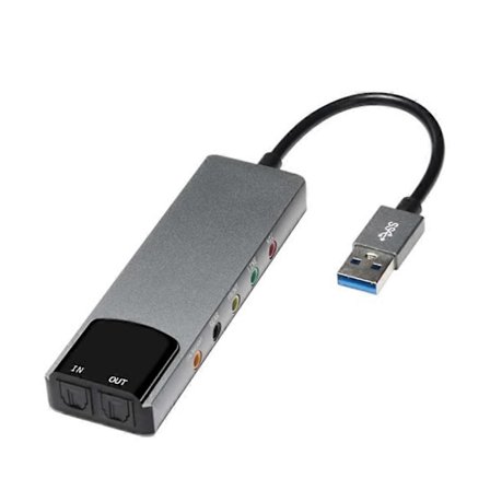 USB Lydkort 7.1 5.1 Kanals Eksternt Lydkort SPDIF Optisk til PC Computer