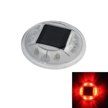 Solar Road Stud Light Trafikkmarkeringslys RØDT BLINKER RØDT