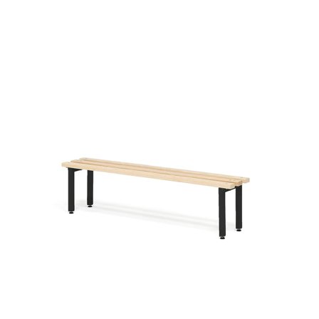 Changing room bench ELITE, 1200x300x390 mm, beech, black