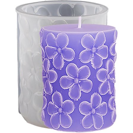 Blomst Cylinderform Bølge Lysform Cylinder Lysform 3D Blomst Resin Støbeform Resin Fremstilling Forme Silikoneform til Lys Hjem Dekorer Form