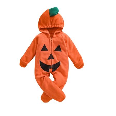 Baby Jente/Gutt Halloween Kostyme - Gresskar Romper 6M 12M 18M 24M Lang Ermet Hette Jumpsuit Søte Klær orange 18