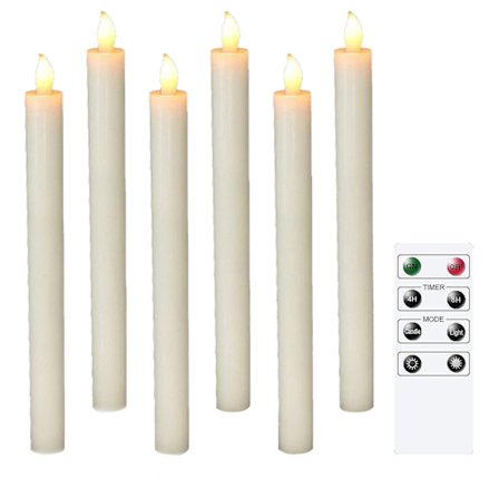 Batteridrevne LED-lys med fjernbetjening og timer, ægte voks flimrende varmt hvidt lys