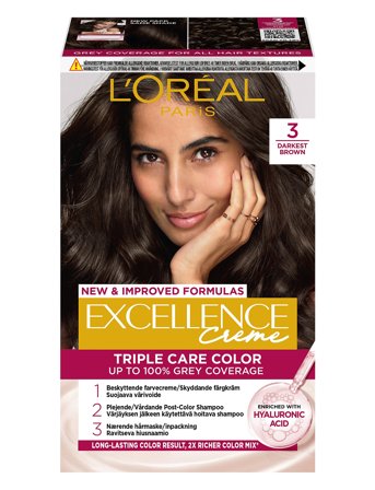L'Oréal Paris L'oréal Paris Excellence Color Cream Kit 3 Darkest Brown - Nude - ONE SIZE