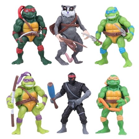 Hot 6 stk ninja turtles sett actionfigur ninja turtles lekesett plast leketøysfigur samling
