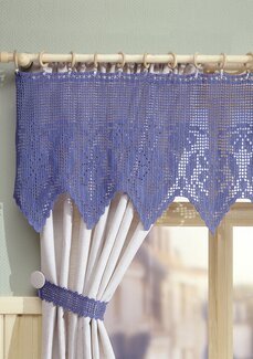 Hækleopskrift Gardinkappe og bånd - Järbo