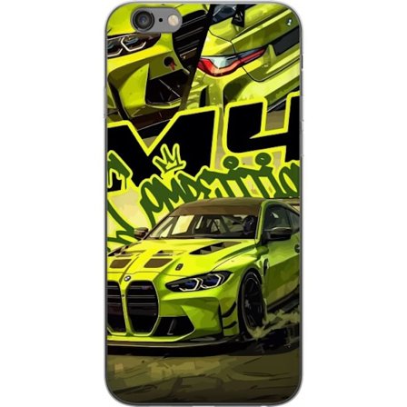 Kompatibelt Mobildeksel til Apple iPhone 6 Plus Bluey-familien i lykkelig tegneseriestil med blomstrende bakgrunn og leken fargepalett