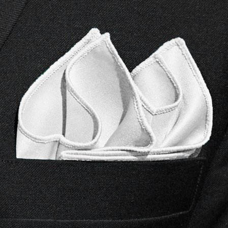 Pañuelo de bolsillo básico blanco para hombres - Pañuelos de bolsillo de color liso