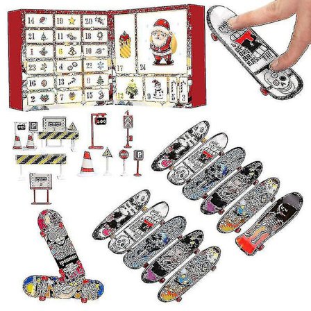 Mini Finger Skateboard Julekalender Gaveeske 24 Dager Med Fargerik Mini Finger Board Fingertupp Bevegelse Skate Del