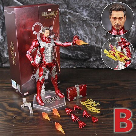 Zd Toys Marvel Iron Man Mk1 Mk2 Mk3 Mk4 Mk5 Mk6 Mk7 Mk42 Mk43 7" Film Actionfigur Iron-man Mark 1 2 3 4 5 6 7 42 43 Legends C