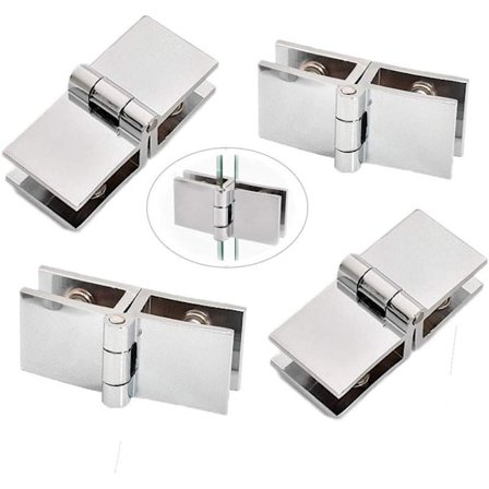 4 stk. hængsel glasdørsklemme, rustfrit stål glasdørshængsel, foldeligt glasdørshængsel, porte strammehængsel, ch