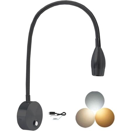 LED vægmonteret sengelampe - Væglampe med touch-kontakt