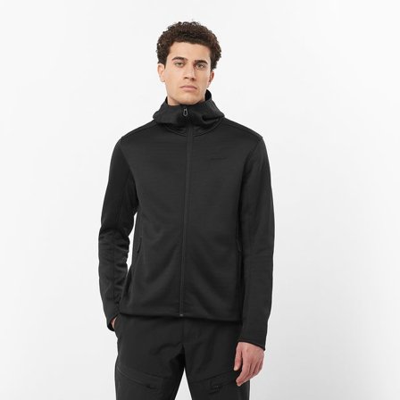 Salomon - Couche intermédiaire à capuche pour homme Outline Warm - Deep Black