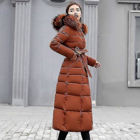 Vinter Dame Dunjakke Klær Bomullspolstret Fortykning Lang Jakke Dun Pluss Størrelse