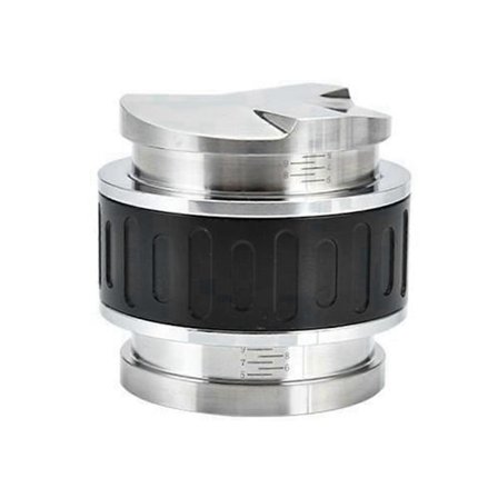 58mm Kaffepulverfordeler i Rustfritt Stål Dobbel Tamper med Skala Pulverfordeler Sklisikker Kaffetamper