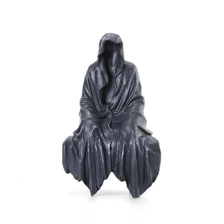 Gotisk Grim Reaper Skulptur, 14,5 cm Resin Statue til Bordplade Bogreol, Uhyggelig Fantasy Indretning til Hjemmehave Udstilling