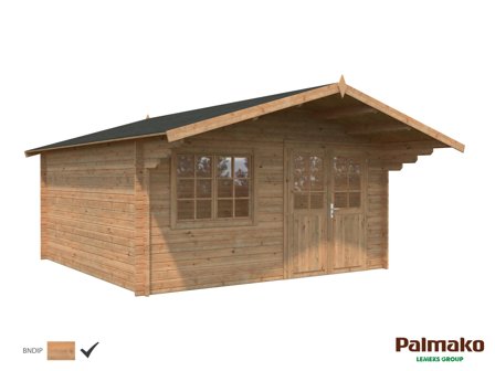 Palmako Britta Stuga 18,1 m²/inv. 17,5 m², utan golv, brun, impr., Stugor & förråd