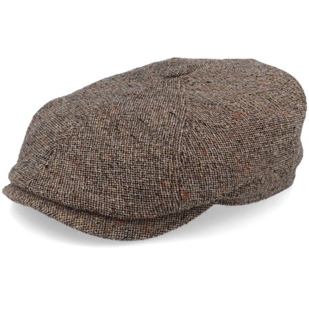 Stetson - Marrone flatcap Cappellino - 6-panel Virgin Wool Brown Flat Cap @ Hatstore