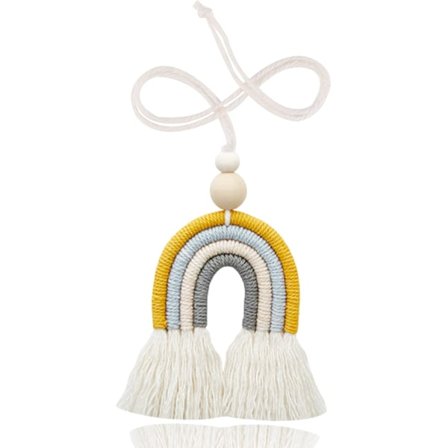 Piece (Färg 2) Regnbågsbil Charm med Träpärlor för Hemvägg Bil Dekoration