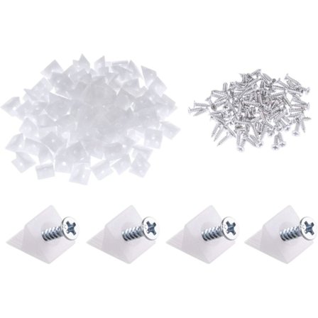 100-pakning Møbel Kiste Skuff Bunn Reparere Fiksering, Hvit-FD-