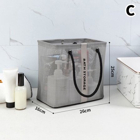 Stor/liten duschväska Bärbar necessär Nät necessär C