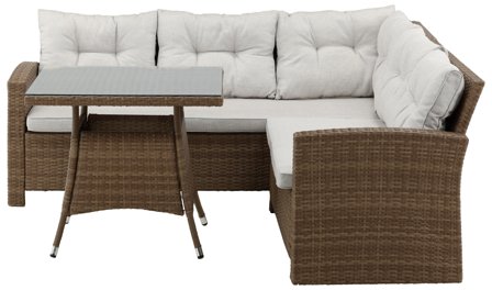Venture Home Watford 7218-007 Loungeset soffa, bord, grått/natur, Utemöbler