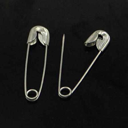 100 St. Platinafärgade Säkerhetsnålar 55x11x3mm, Pin:1mm