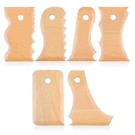 7 Stykker Keramik Trimningsværktøjer Keramik Ler Fod Former Værktøjer Tekstur Træ Profil Rib Bundt Fo