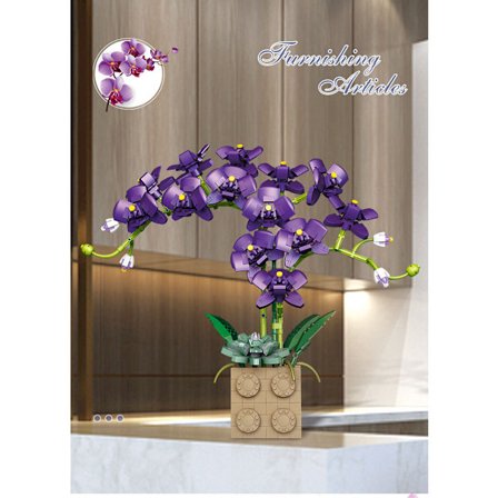 (Lilla)Blomsterbuket Blomster 2022 orkidé Byggeklodser S,ZQKLA