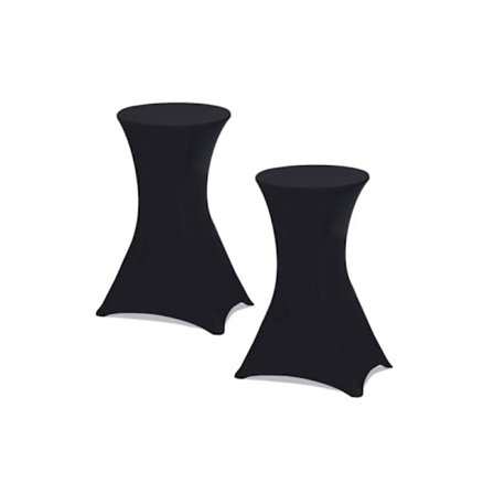 Set med 2 svarta överdrag för 110 CM hopfällbart högt bord