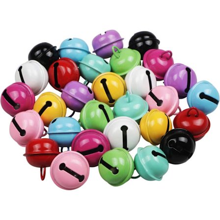 30 stk 22mm bjeller i flere farger - Håndverksbjeller - Julebjeller - DIY-bjeller til dekorasjoner, ornamenter, smykkeproduksjon og dørklokker for 