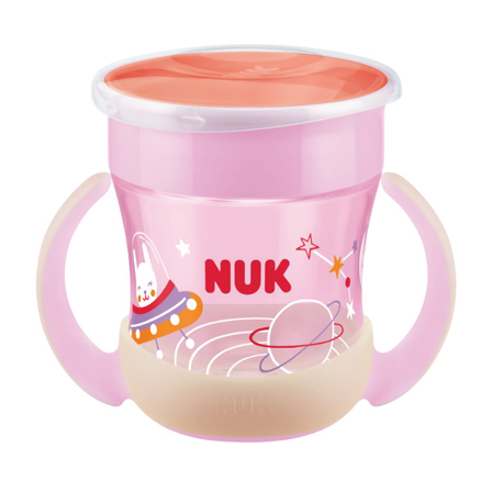 NUK Evolution Mini Magic Cup Glow In The Dark, 8 mnd +, rosa, 160 ml
