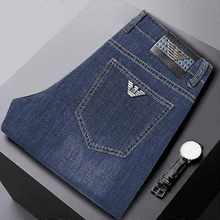 Kevätkesän luksusmerkkifarkut Rennot farkut Business-farkut Miesten hienot housut Farkut Miehet Neljä vuodenaikaa Farkut Miehet voivat käyttää