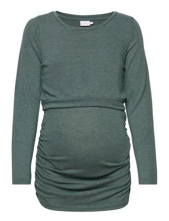 Mlcarine June L/S Jrs Top 2F A. T-shirts & Tops Long-sleeved Grønn Mamalicious