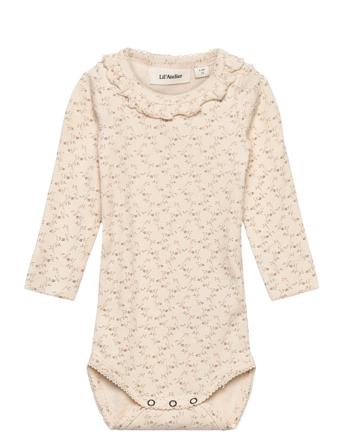 Nbfgago Ls Slim Body Aop Sep Lil Beige Lil'Atelier