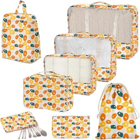 6-pakning Kompresjonspakkekuber for koffert Achort Pakkekuber for koffert Organizer Veskesett Utvidbare bagasjeorganisatorer for koffert B...