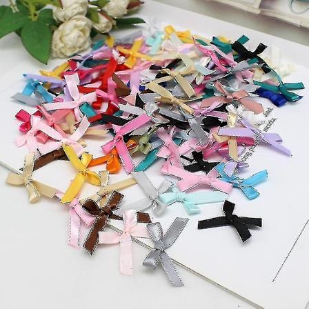 100 stk eller 200 stk 20mm-30mm små satengbåndsløyfer Blomster DIY Håndverk Embellishment Håndverk Tilbehør Dekorasjon Forbruksvarer