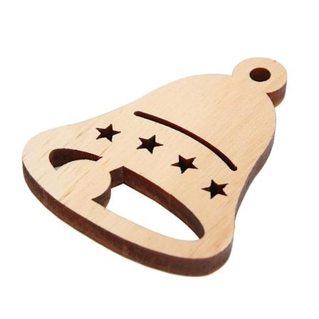 10 stk Hengeplater i Tre DIY Håndlaget Håndverk Nyttårs Juletrpynt Tilbehør med Tau (nr. 12)