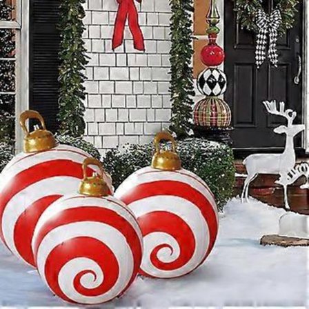 Juledekoration 60cm Udendørs Juleoppustelig Dekoreret Pvc Oppustelig Jul Juletræsdekorationer WUD6244