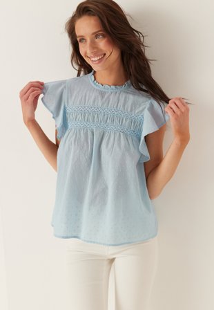 VERO MODA - Vmtrine Sl Lace Top - Cashmere Blue