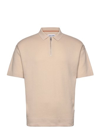 Jjtroy Knit Zip Polo Cream Jack & J S