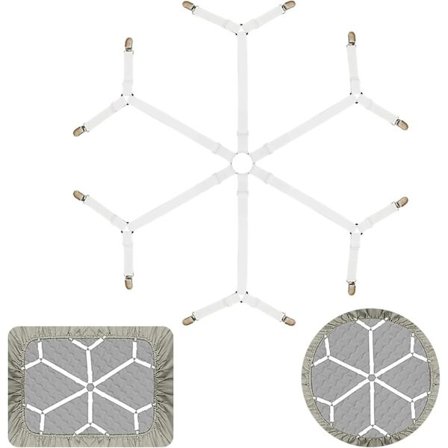 Sänglakanhållare, justerbara korslagda lakan clips elastiskt band monterade lakan fäst hållare gripare passar runda och fyrkantiga king queen Ma