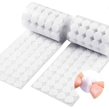 Klistremerke Rund, 504 Par 10mm Sirkler med Selvklebende Borrelås