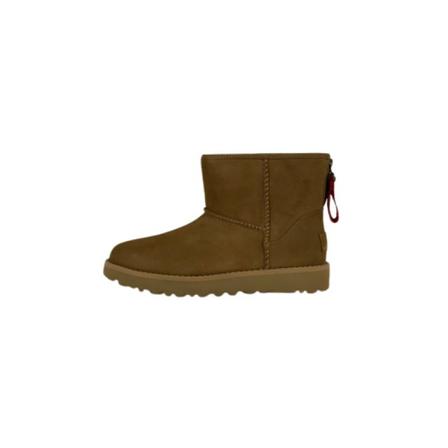 Ugg, Classic Mini Logo Zip Snow Boots Brązowy, Kobieta, Rozmiar: 36 EU