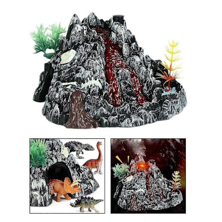 Simulering Vulkan Modell Spray Lys Dinosaur Lyd Modell Leketøy Tilbehør Vitenskap Natur Leker