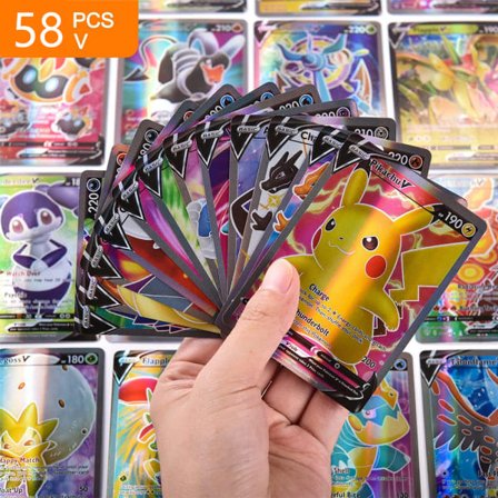 100 stk. ekstremt sjældne kort, inklusive 58V og 42VMAX - Ingen dubletter - Perfekte gaver til børn og samlere