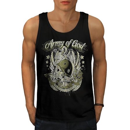Army Of God Pilot Skull Men Blacktank Top | Wellcoda