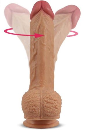 Kjøp Dual Layered Rotating Nature Cock 21,5cm - Vibrerende dildo | God pris