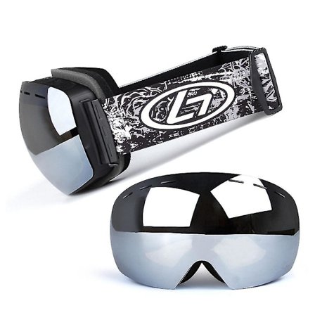 Unisex Skibriller Damer Herre Med Udskiftelige Linser, UV-beskyttelse Snebriller Skibriller Til Folk Der Bruger Briller, Anti-dug Snowboardbriller