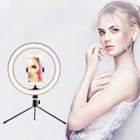 Ring Light 10 tum LED Selfie Stick Ringlampa